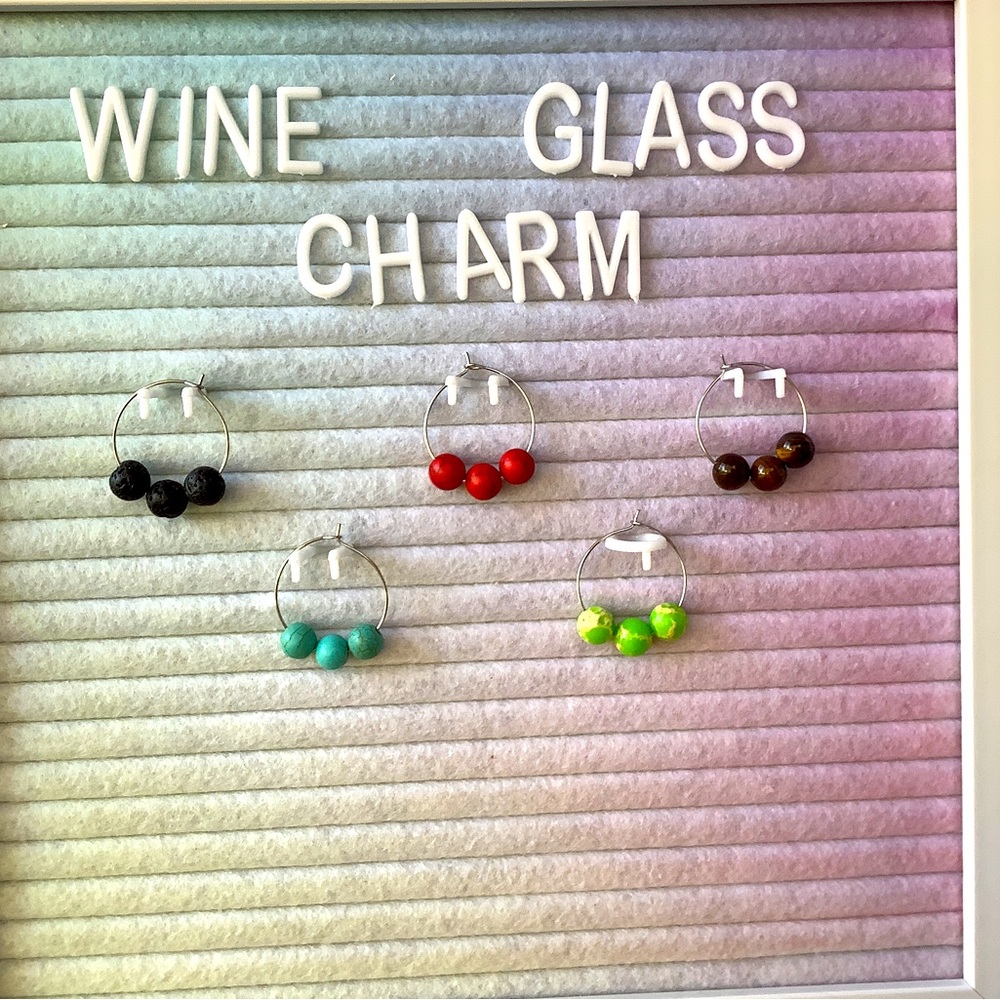Healing Bead Rock Stone Gemstones Wine Glass Charm